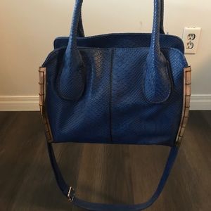 Blue snake-skin look Bellaluca Handbag